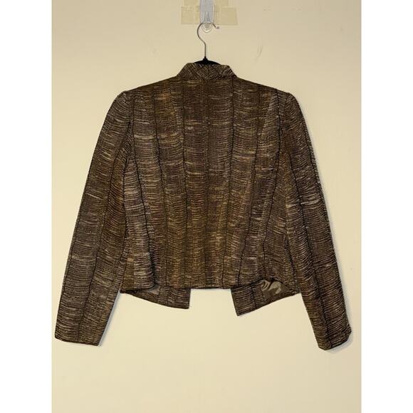 Carmen Marc Valvo Women's 4 Metallic Textured Blazer Executive Chic Quiet Luxury - Picture 6 of 14